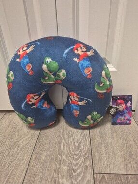Super Mario & Yoshi The Super Mario Galaxy Movie Travel Neck Pillow – Kids Soft